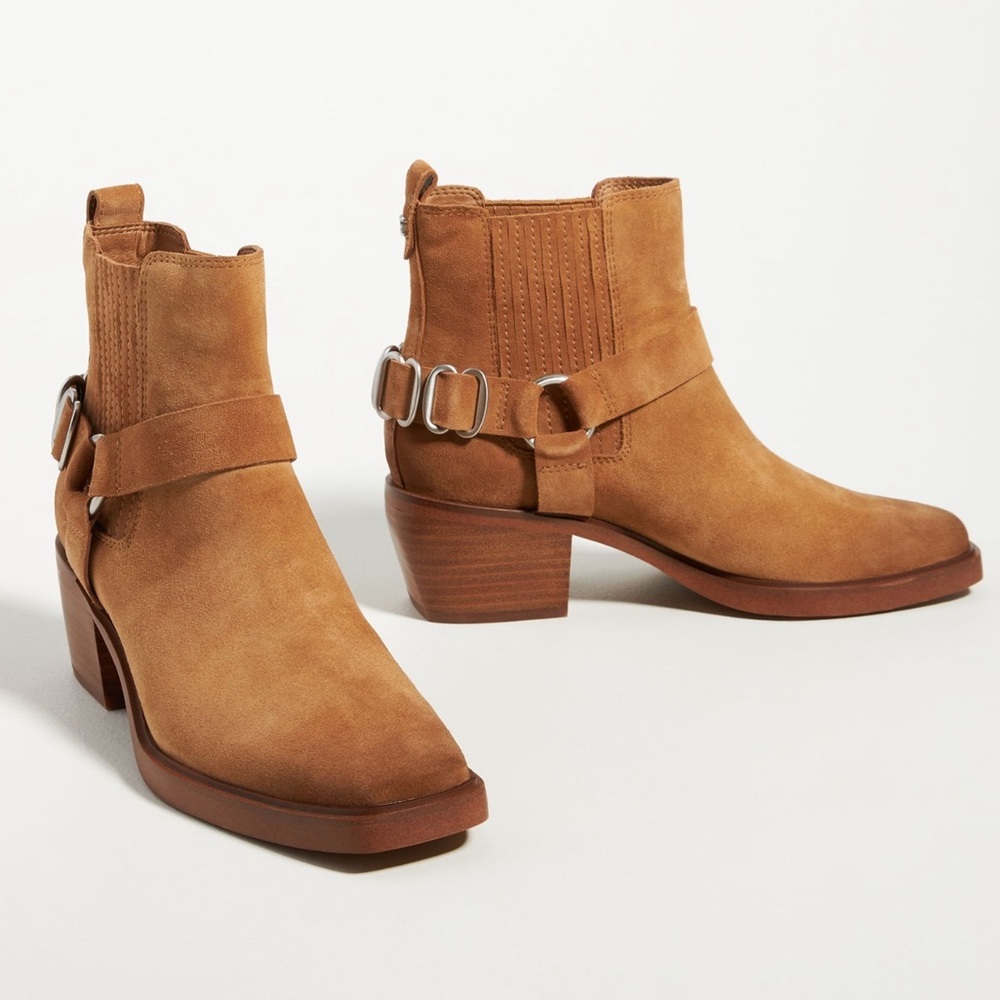 SAM EDELMAN Bellamie Suede Ankle Boots - Honey Camel - Women’s Size 6.5 NEW